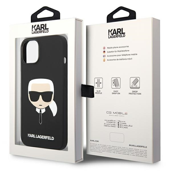 Etui KARL LAGERFELD Apple iPhone 14 Plus Silicone Karl`s Head Czarny Hardcase